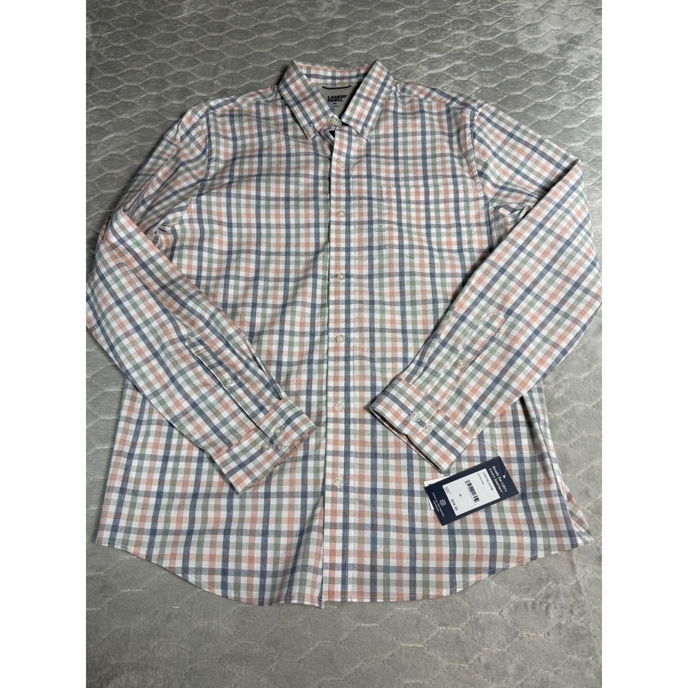 Lands End Mens Plaid Button Down Shirt Long Sleeve Multi Color LEM16LW338 M